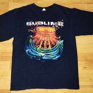 Sublime Graphic Band T-Shirt Black | Anvil Heavyweight Y2K Alt Rock Tee, Medium